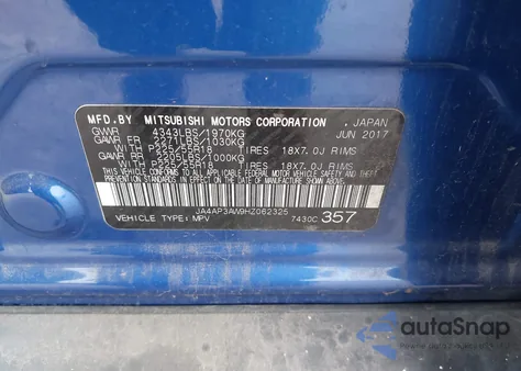 2017 Mitsubishi Outlander Sport 2.4 Se z USA, uszkodzony, nr VIN JA4AP3AW9HZ062325